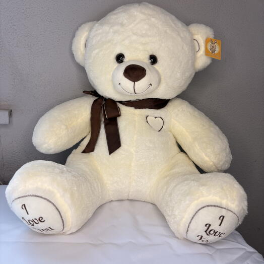 Мягкий медведь «I love you» белый