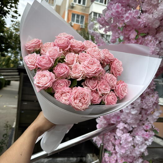 🥰Нежный букет кустовых роз.Дофамин