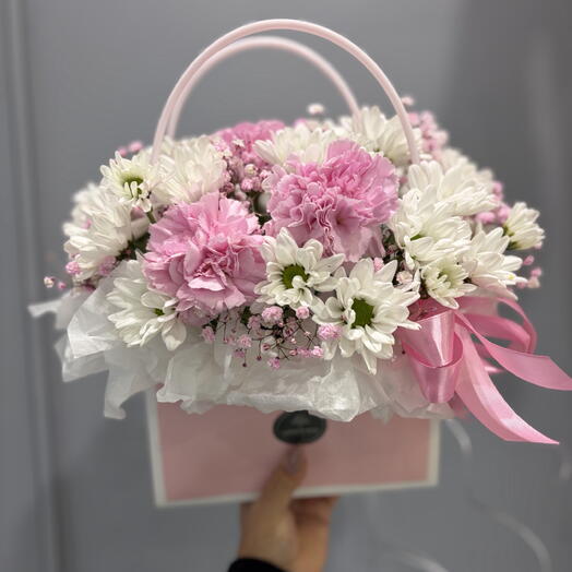 Большая сумочка хризантем и гипсофилы 💓🩷🌸