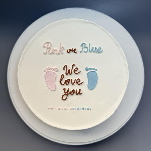 Бенто - торт на гендер - пати "Pink or blue we love you" 1 кг