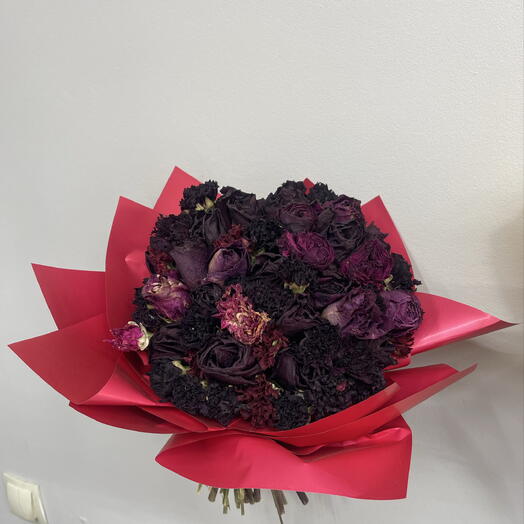 Букет из сухоцветов Алый бархат / "Scarlet Velvet" dried flower bouquet
