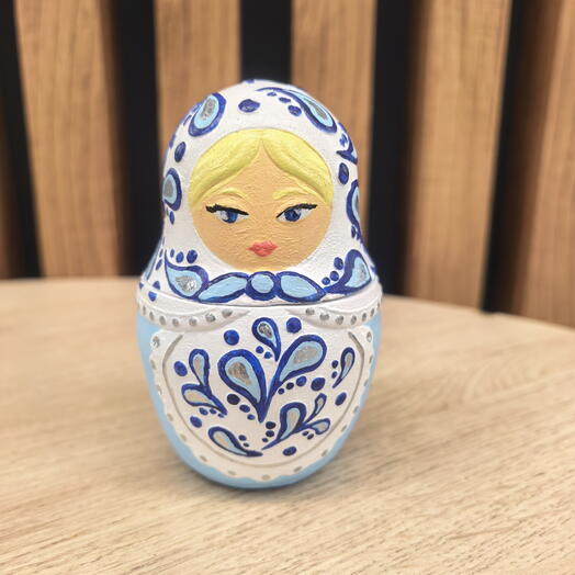 Шкатулка Матрёшка гжель
