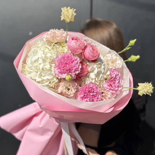 Букет пион роза, гортензия 🌸🩷