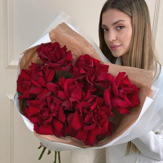 Моно букет из 7 французских роз