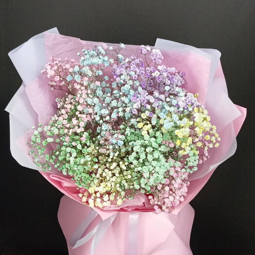 Букет из разноцветной гипсофилы💖