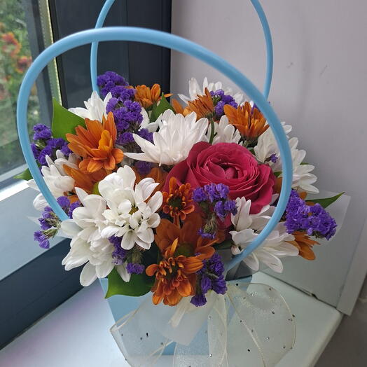 Сказка осени🧡Сумочка с хрищ,розой пионовидной,статицей и рускусом