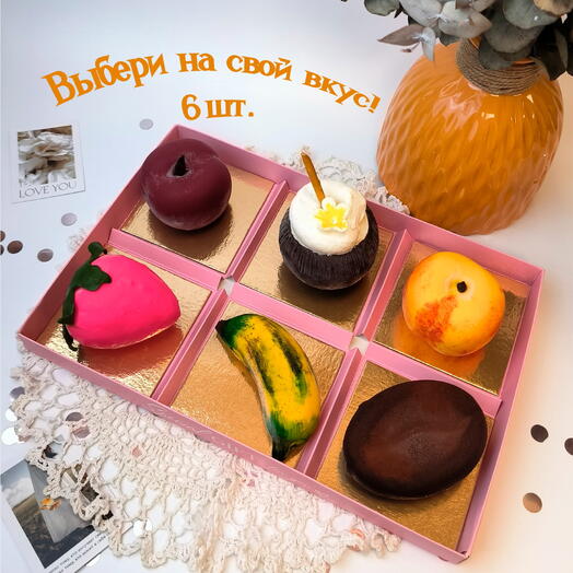 Корпусное пирожное MIX 6 вкусов, 550 г. на день рождения, маме, жене, дочке, на день мамы или 8 марта