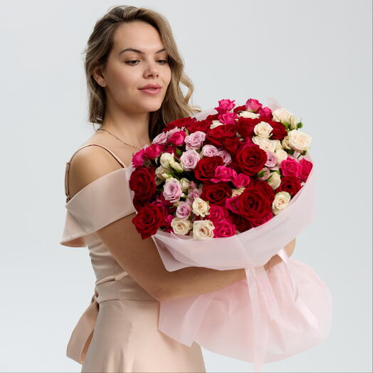 💋 25 Кустовых свежих роз! Бесплатная доставка