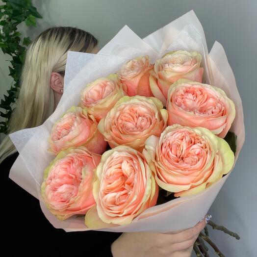 Пионовидные розы Кахала 9 штук