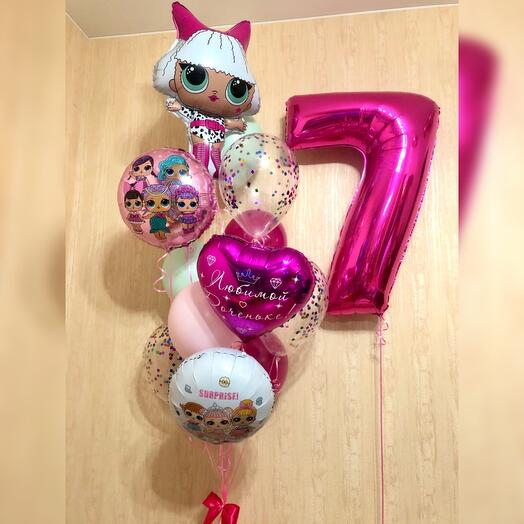 Balloons lol lol for your beloved daughter for 7 years 13 pcs