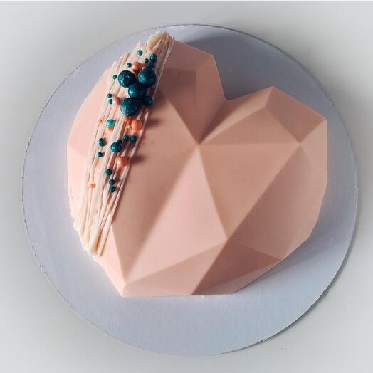 Торт "Птичье молоко" в форме сердца