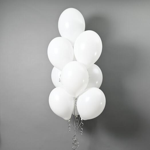 Set of balloons with helium, 10 pcs, white