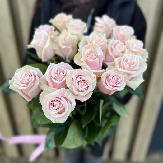 Ramo de 17 rosas 70 cm rosa Mondial