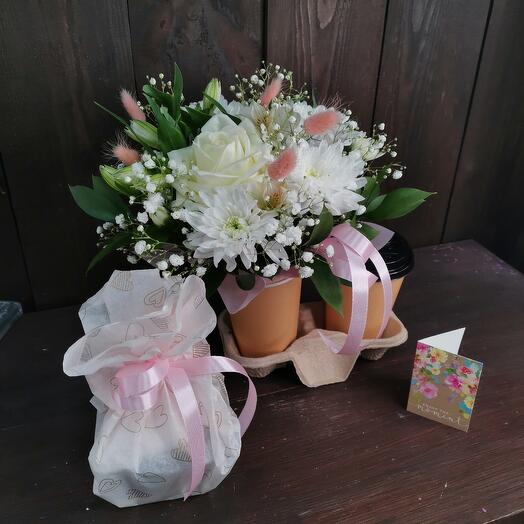 Set de café "Mañana en tonos rosados"