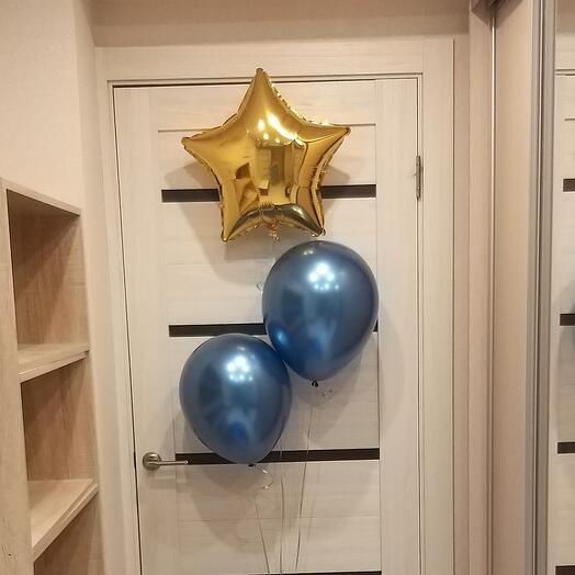 Фонтан из 3 гелиевых шаров