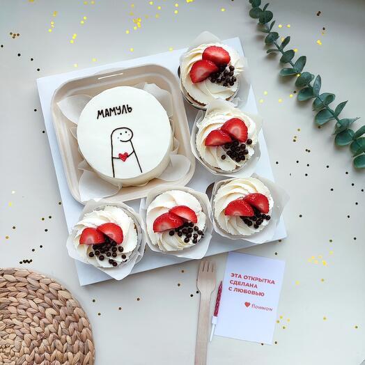New! Комбо набор для мамочки бенто + капкейки со свежей клубникой