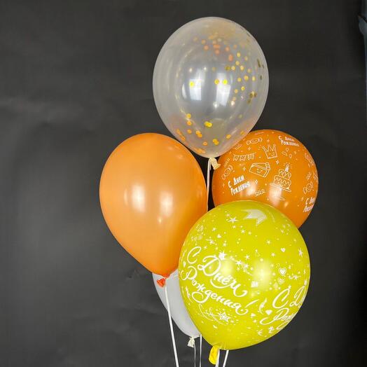 5 yellow-orange tulips