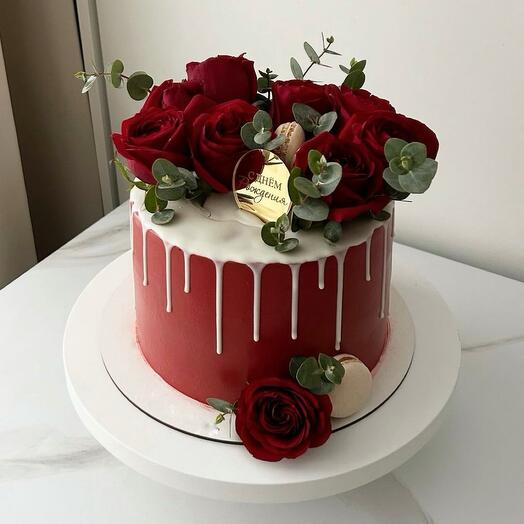Торт с розами 2 кг