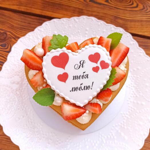 Бенто открытый медовик сердце Я тебя люблю, размер М