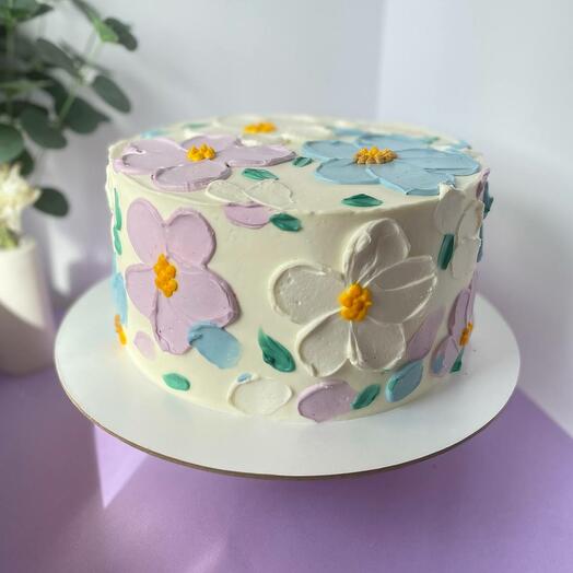 Торт 1 кг с цветами