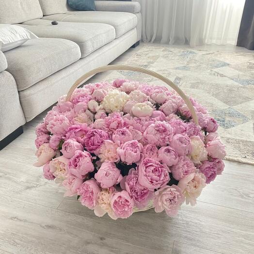 WOW-корзина из 101 пиона