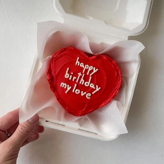 Бенто торт сердце с надписью i love you