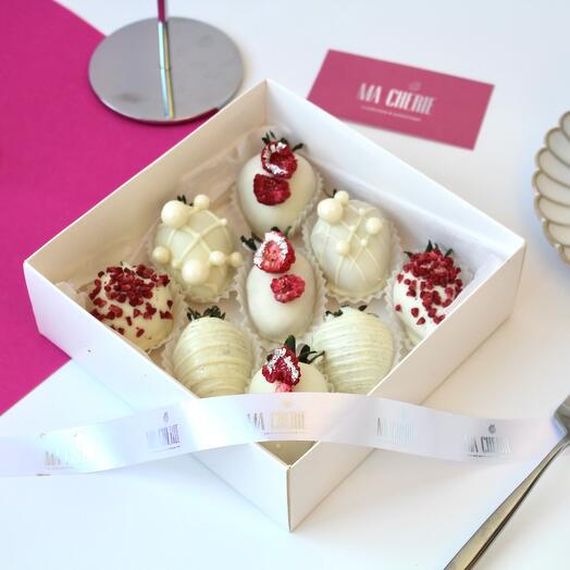 Клубника в шоколаде премиальный набор - « Малина Фаберже» 9-12 ягод