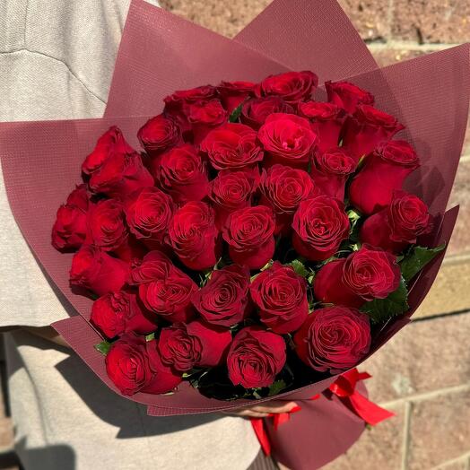 -20%АКЦИЯ🌹Моно букет| 35кенийские розы|оформление|Цветы в Уфе