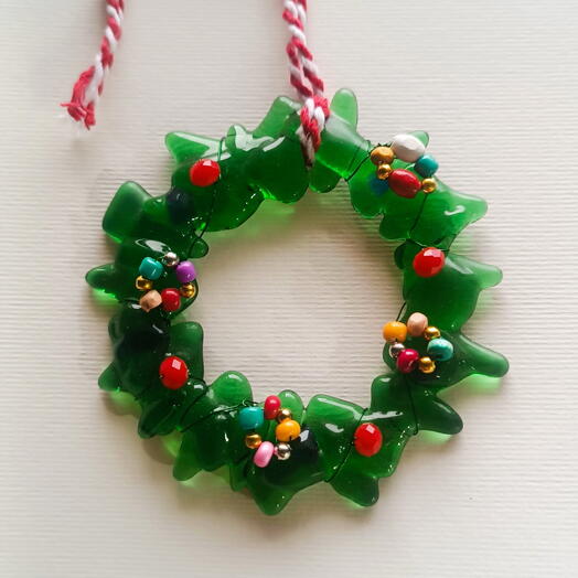 Новогоднее украшение из стекла🌲