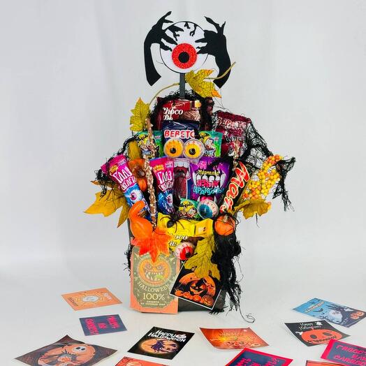 Съедобный букет со сладостями на Хеллоуин Halloween