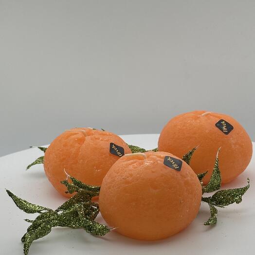 Новогодний набор свечей «Мандаринки крупные»