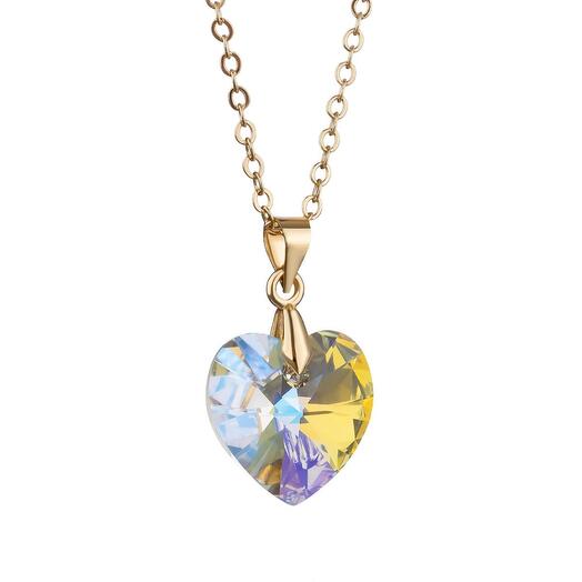 Yellow Heart HIGHLIGHT pendant with Swarovski crystal / Jewelry