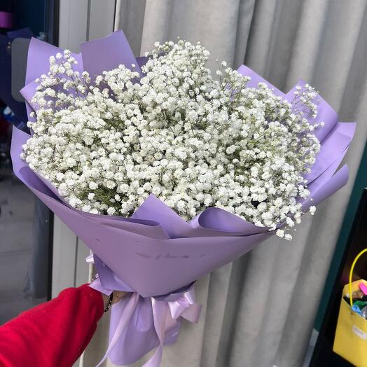 Букет из белой  гипсафилы 25