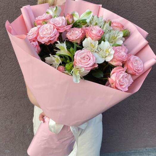 Admiración 💕 ramo con rosas peonías