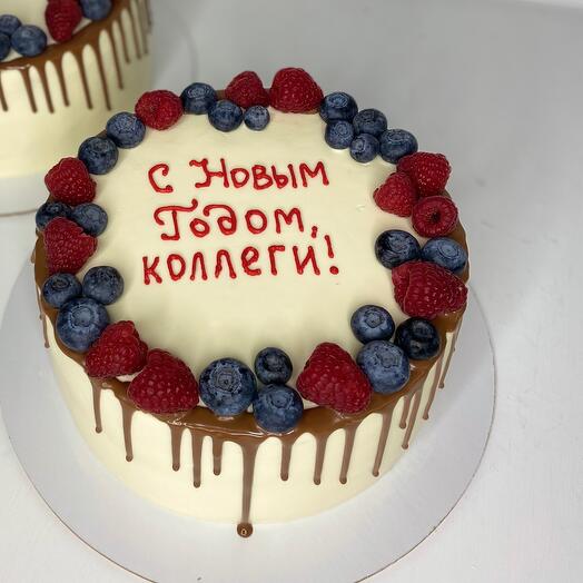 Торт на новый год на корпоратив новогодний в подарок сотрудникам коллегам с днём рождения
