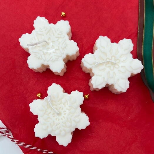 Set of 3 Snowflake Candles