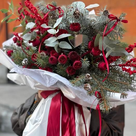 Шикарный новогодний букет🌹