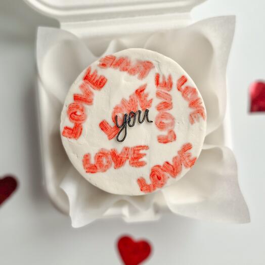 Bento cake Love you, a cake for February 14th, Valentine's Day