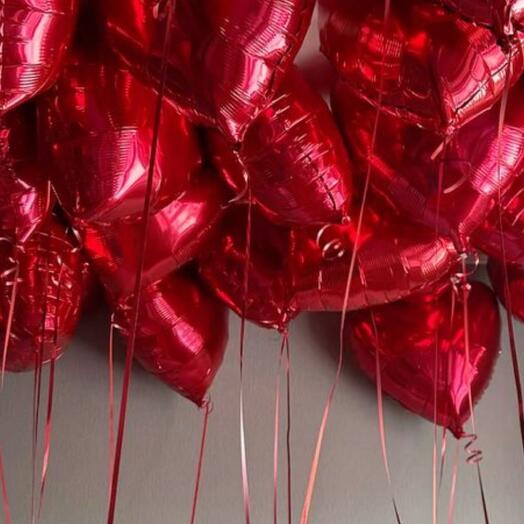 15 красных сердец
