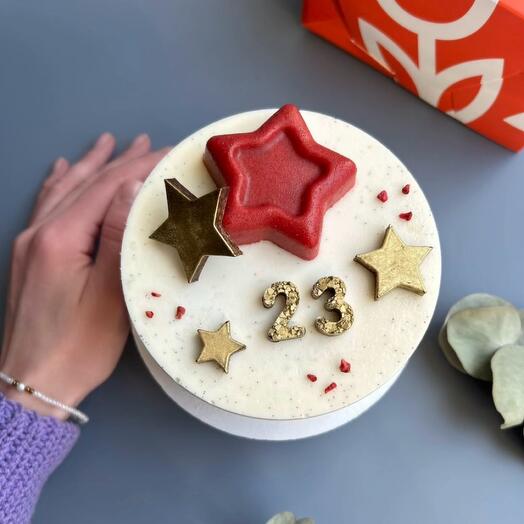 Бенто-торт с «23 февраля» из мороженого