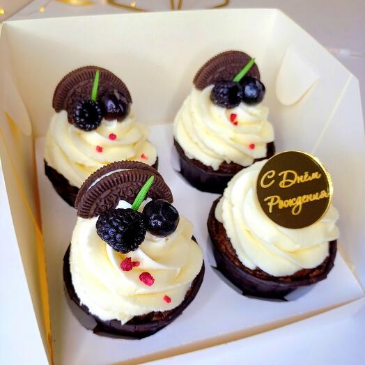 Капкейки на день рождения 4шт мужу, парню, другу, любимому, папе, девушке, подруге