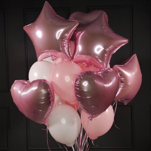 Набор воздушных Шаров гелий 16 штук белый розовый. Set of helium balloons 16 pcs white and pink