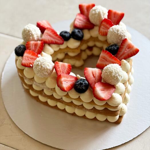 Торт  медовый сердце