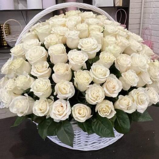 Корзина с цветами 201 Роза 🎁 Мамочке