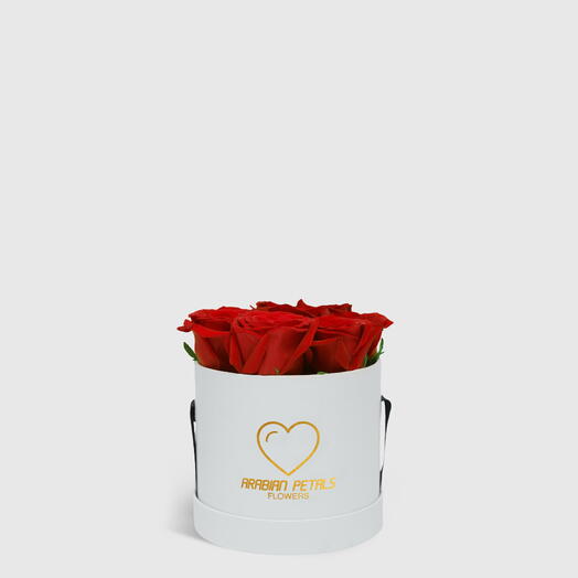 Classic Red Roses Small White Box