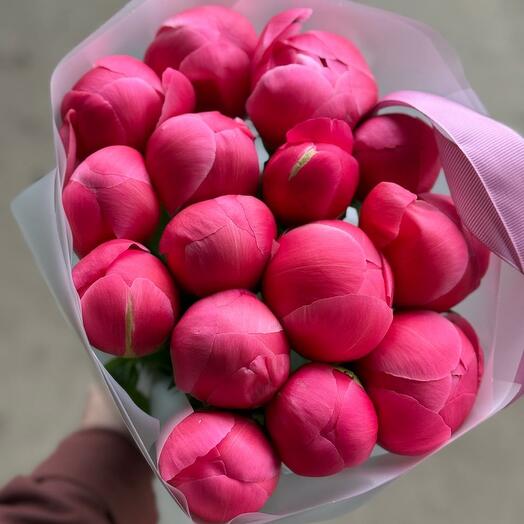 Коралловые пионы 15шт