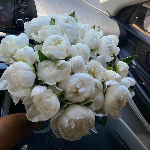 25 white peony