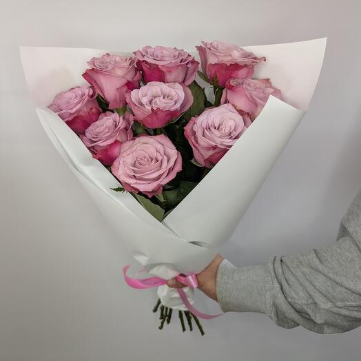 Букет роз Infused Pink 9 шт