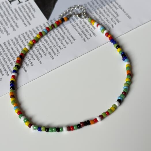 Моно-чокер из крупного бисеоа