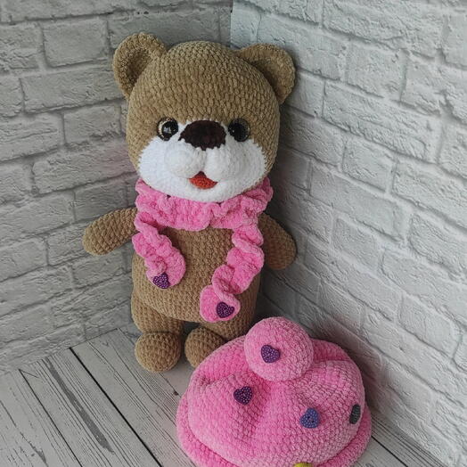 Подарок игрушка мишутка"Розочка"